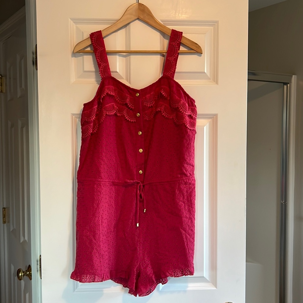 Sperry Pink Lace Romper
